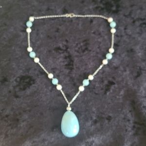 Lt. Blue Jade Stone Necklace